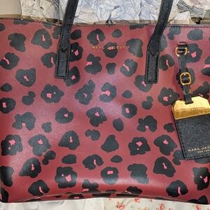 Marc Jacobs Red and Black Animal Print Tote